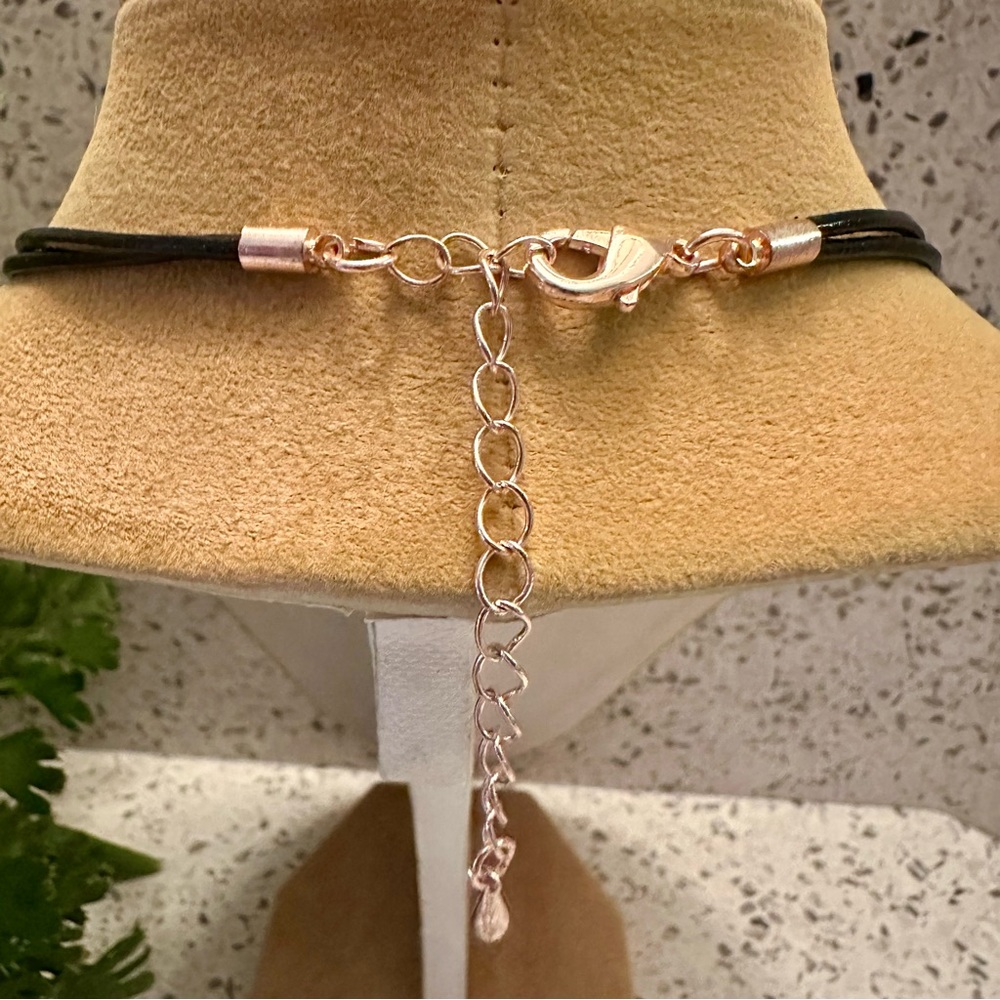 Copper tone and brushed silver Heart necklace set - Picture 9 of 9